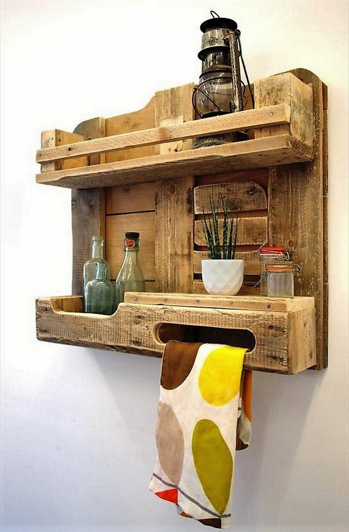 Wooden Pallets Made Kitchen Shelves