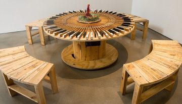 Creative Use of Recycled Pallet Cable Spools Creative Use of Recycled Pallet Cable Spools