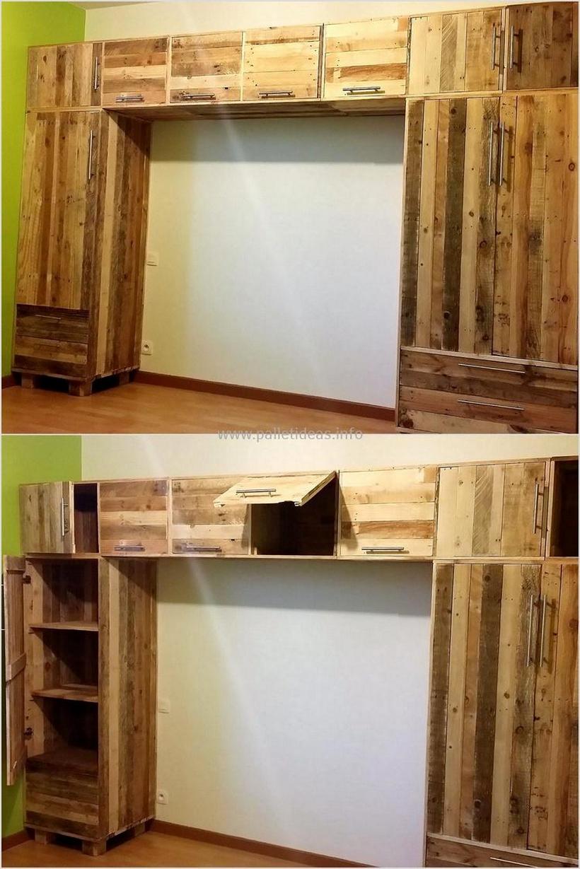 55 Repurposed Wood Pallet Closet DIY Ideas DIY Motive