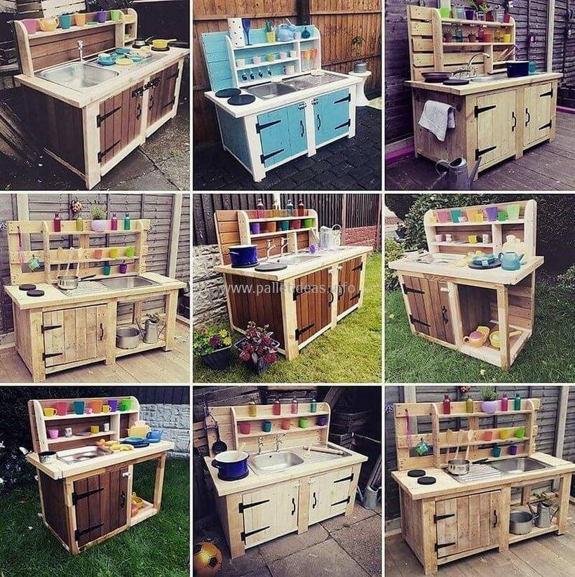 70 Inspirational DIY Ideas for Kids Pallet Mud Kitchens