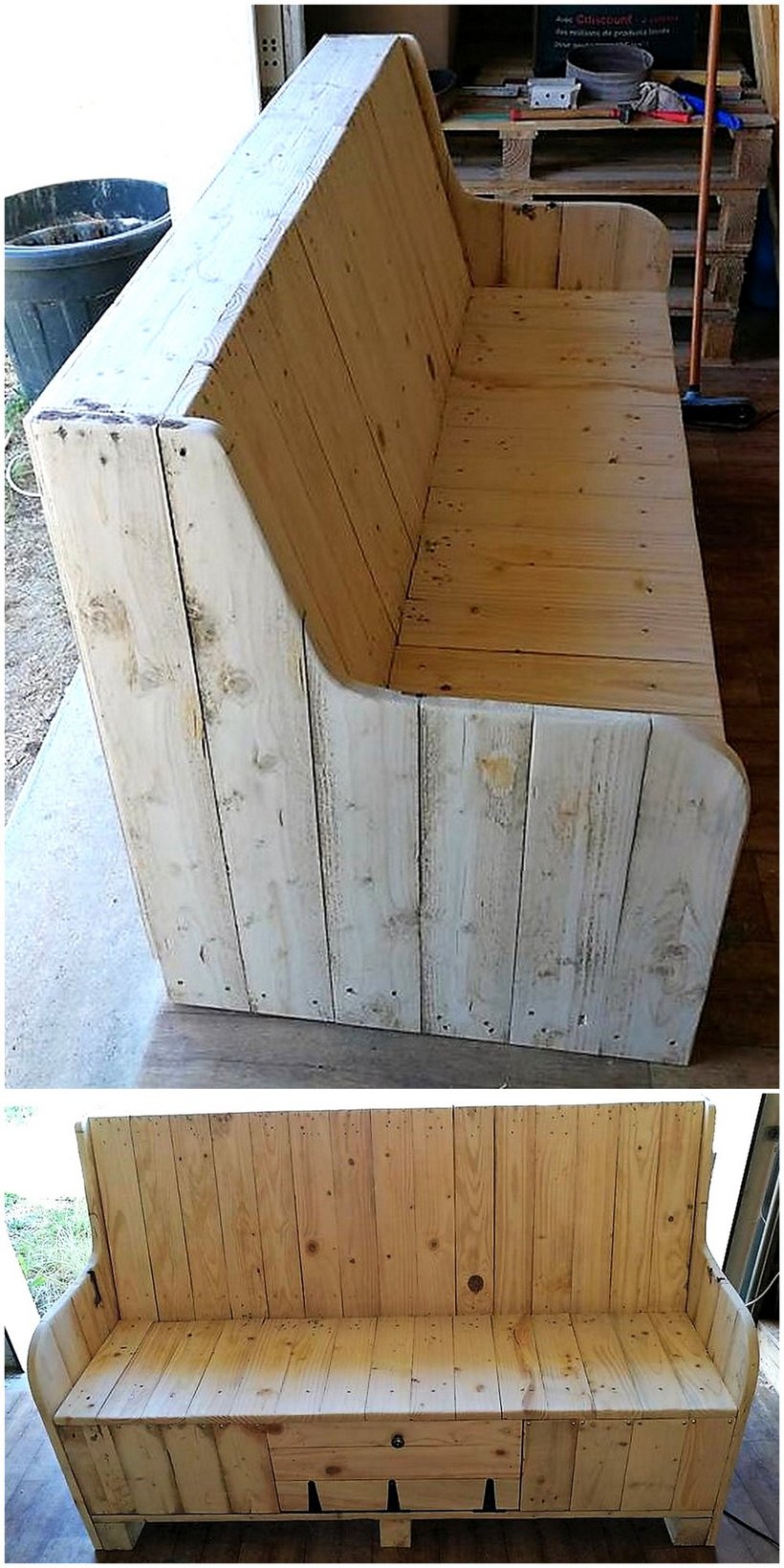 pallet sofa with storage