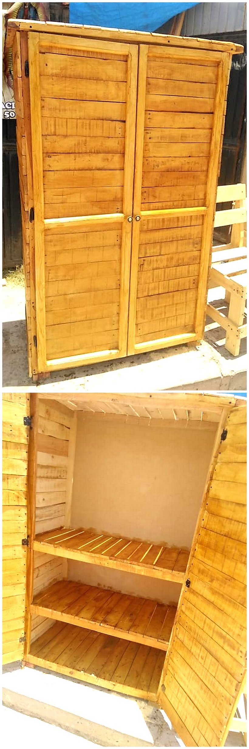 recycled pallet closet
