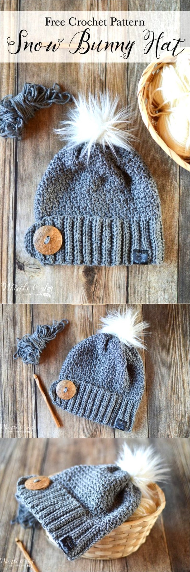 1 Snow Bunny Crochet Hat – Free Crochet Pattern 1