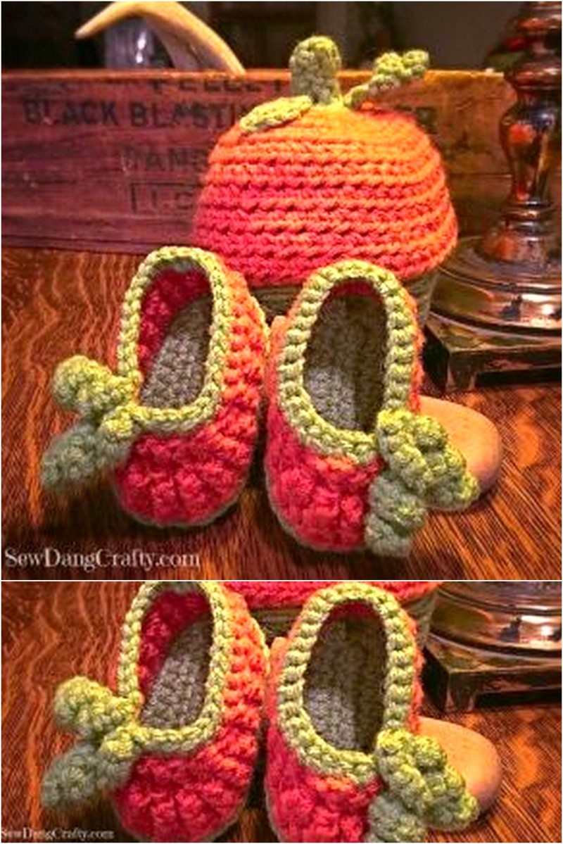 10 Pumpkin Crochet Baby Booties – Free Crochet Pattern 1