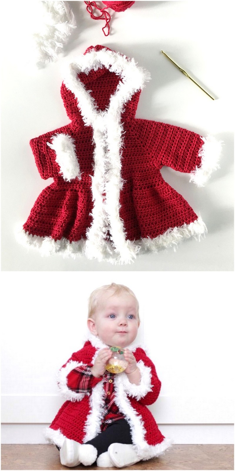40 Crochet Christmas Baby Sweater 1
