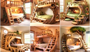 Rustic Charm Meets Functionality Exploring Wood Log Bunk Beds