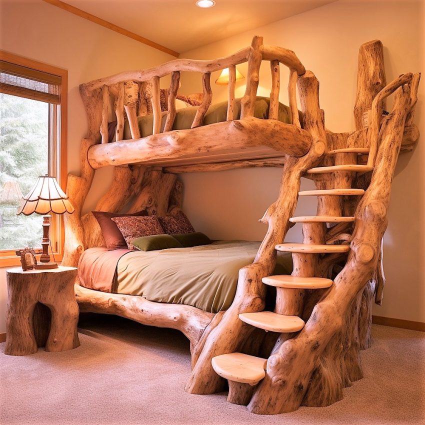 Rustic Charm Meets Functionality Exploring Wood Log Bunk Beds Inspirationalz Inspirationalz