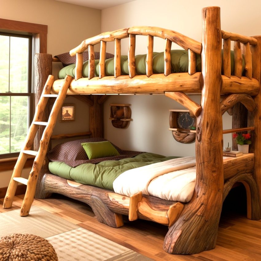 Rustic Charm Meets Functionality Exploring Wood Log Bunk Beds Inspirationalz Inspirationalz